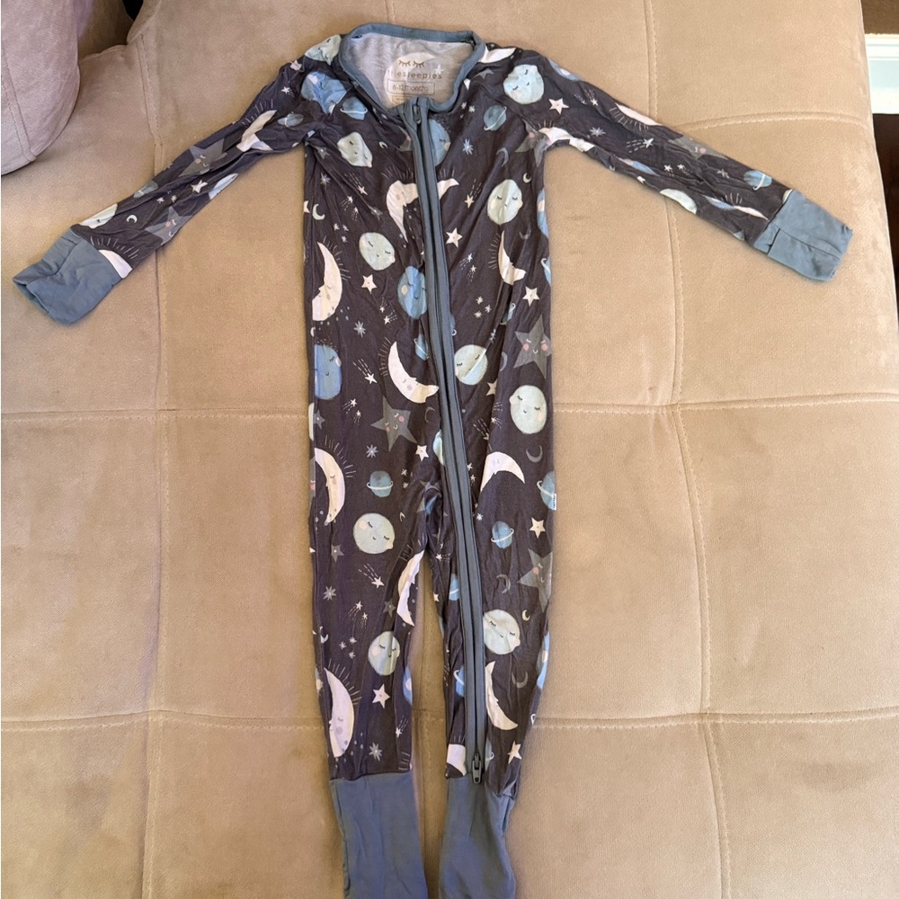 Little Sleepies Zippy Blue and Gray Moon Kids